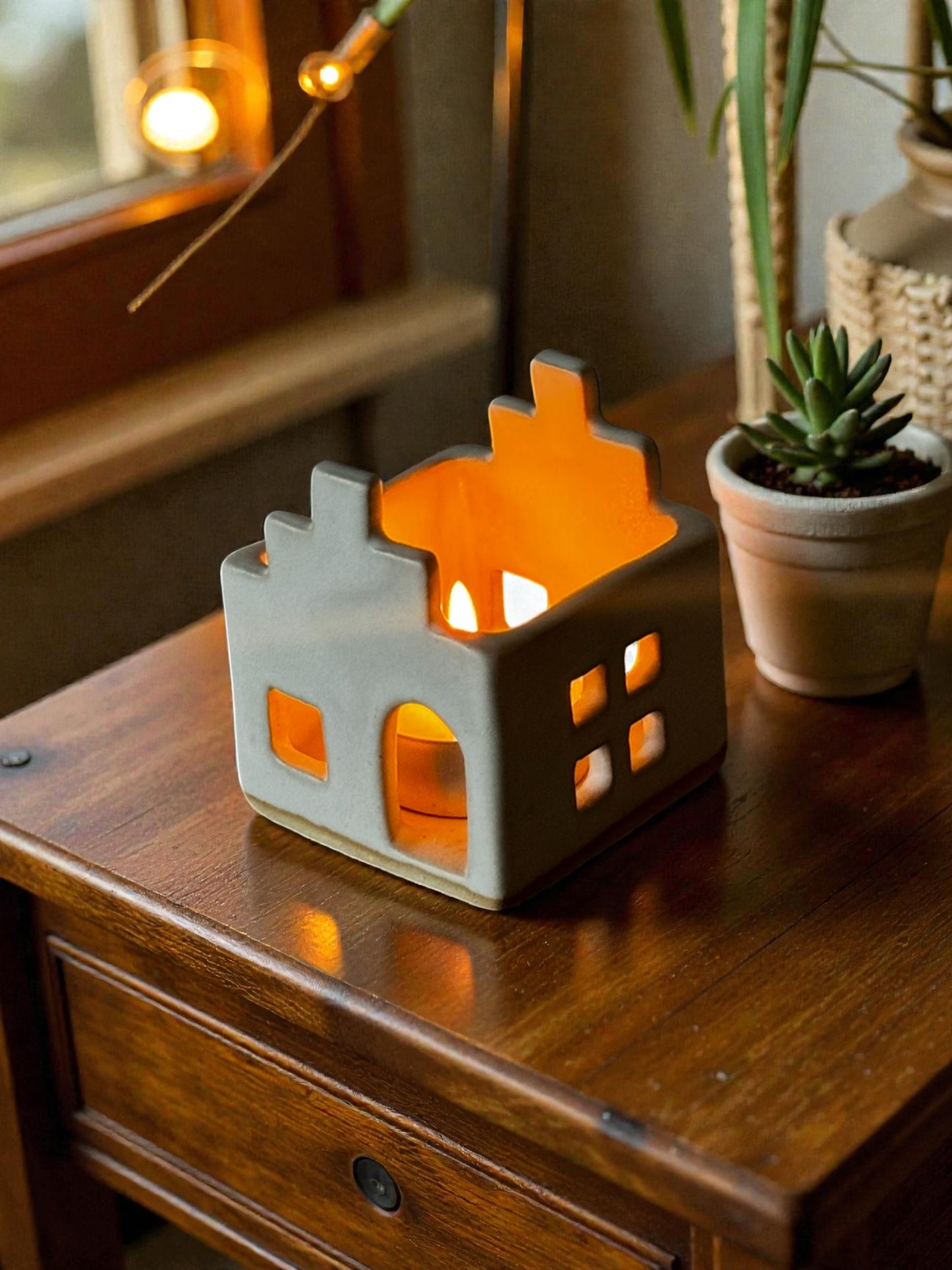 Theelichthouder huisje